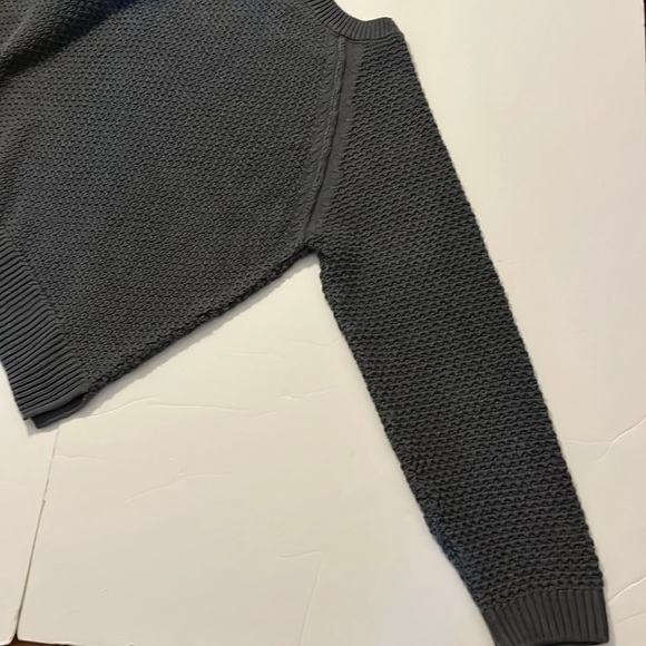 Gap Womens Gray Sweater Sz Lg Textured Reverse Stockinette Raglan Sleeves Ribbed - Picture 8 of 16